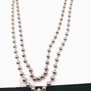 Double Layer Metal Beaded Wallet Or Pants Chain 22 Inches Long